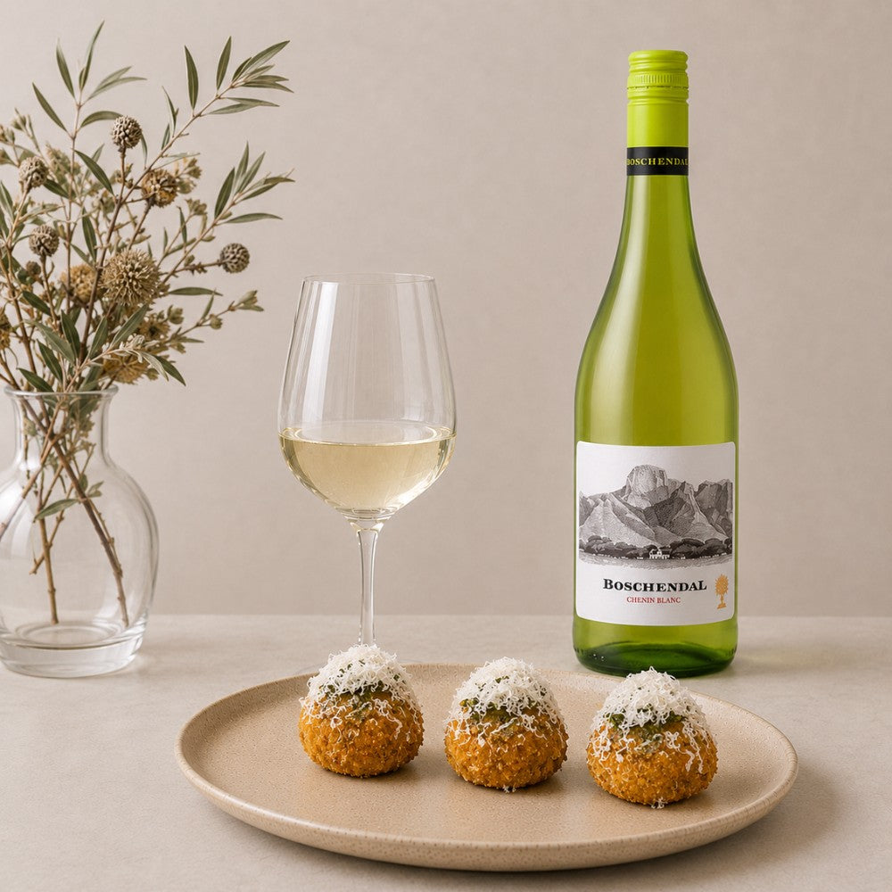 Wild Mushroom & Truffle Arancini with Boschendal Chenin Blanc Pairing Box