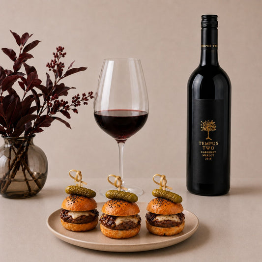 Bone Marrow Brioche Slider with Tempus Two Cabernet Merlot Pairing Box